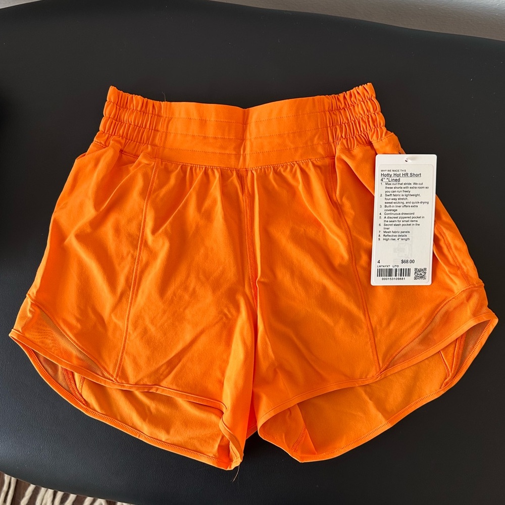 Orange NWT Lululemon Shorts - Size 4
